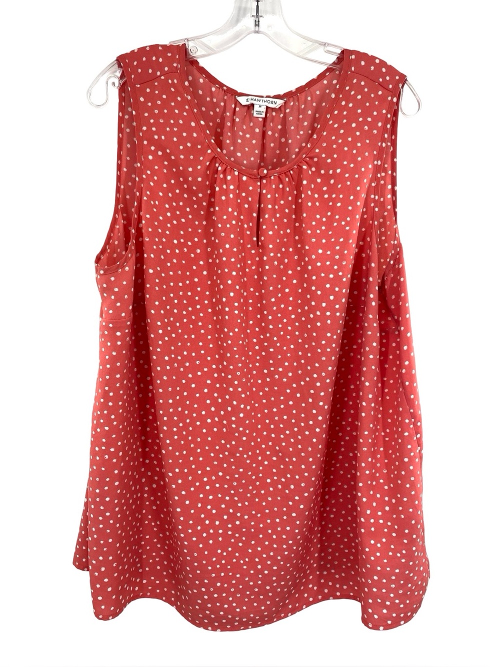 41 Hawthorn Polka Dot Sleeveless Blouse Top Size 2X